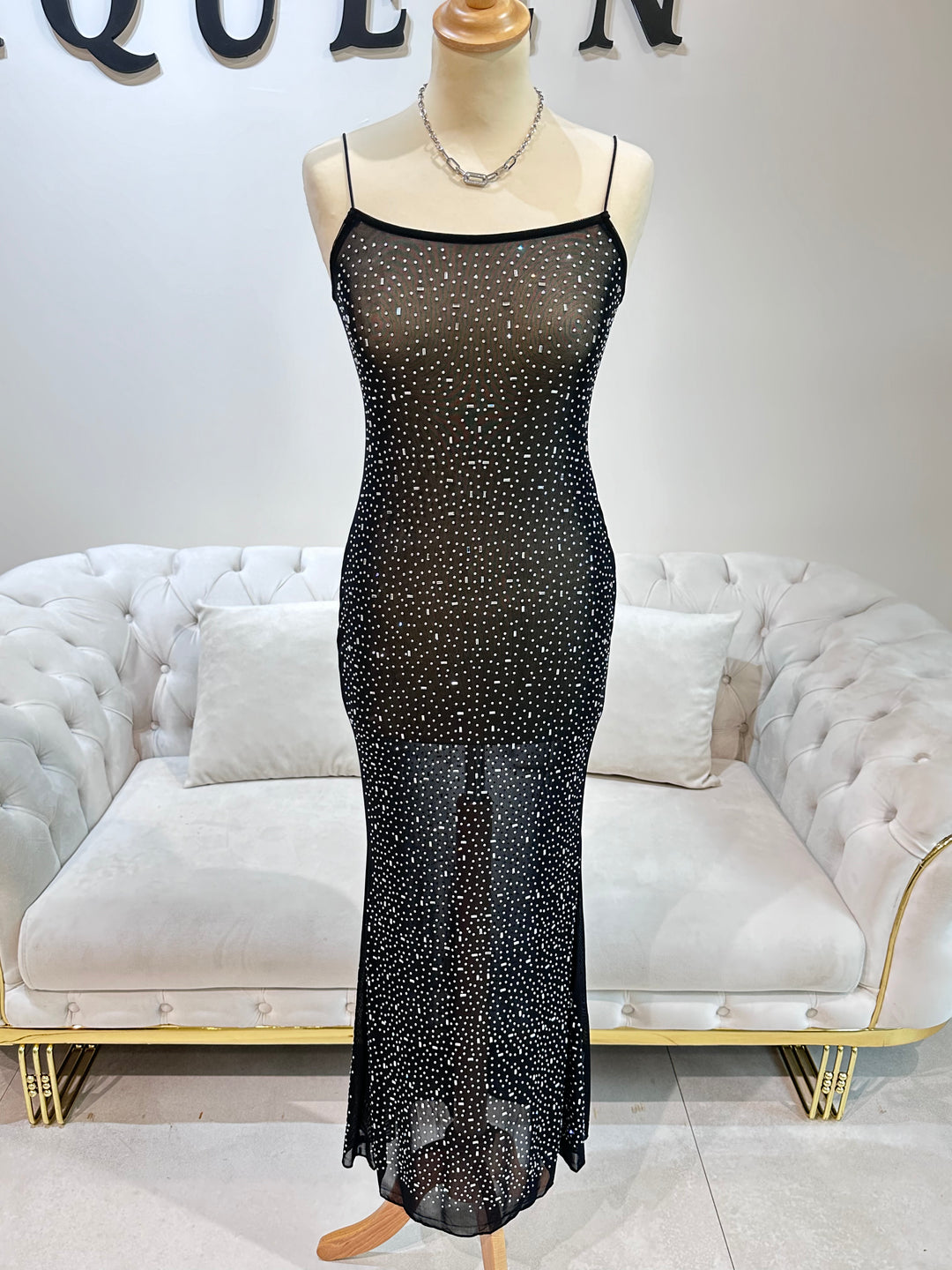 Robe à strass transparente