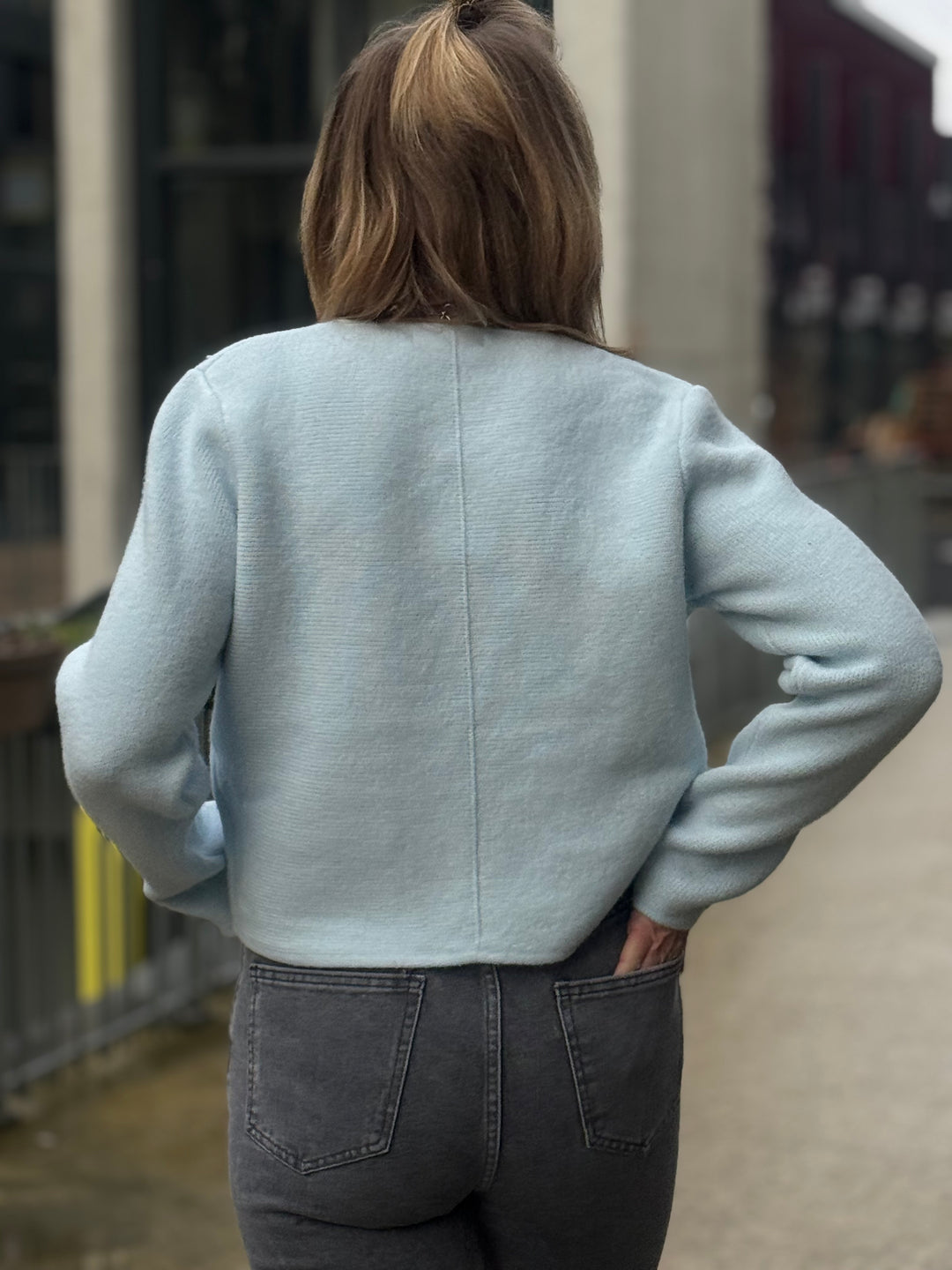 Gilet maille épaisse bleu /El 219