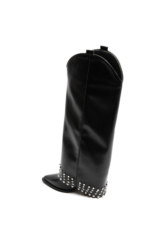 Boots cloute fentes en Noir