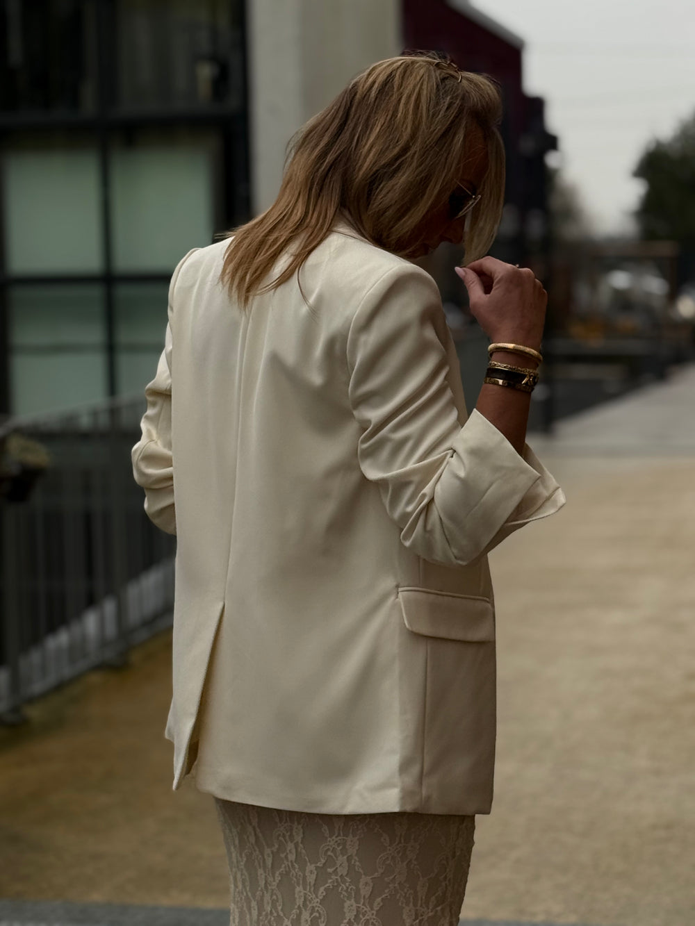 Blazer fluide droite beige/26837