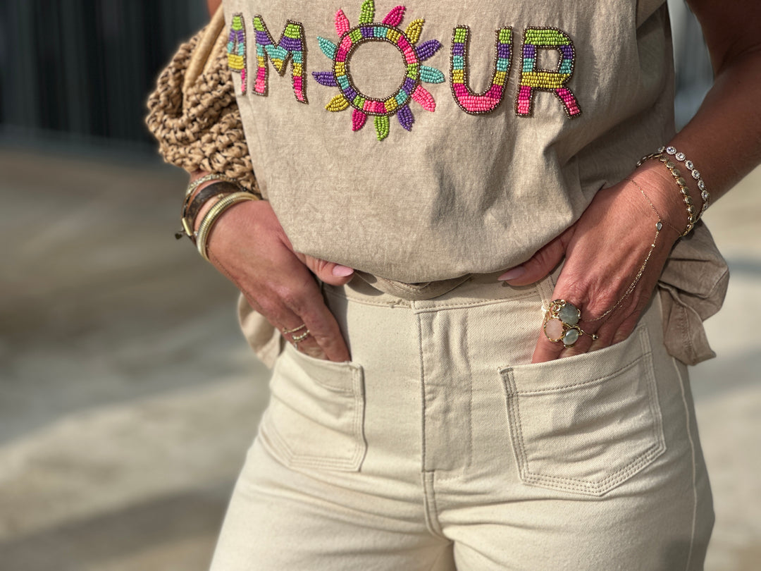 t-shirt beige amour