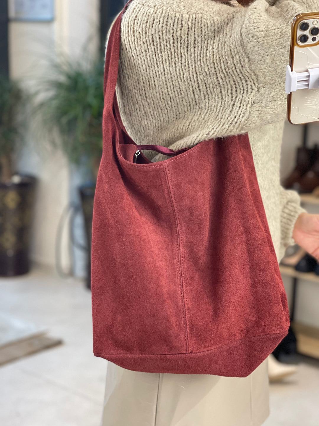 Sac cuir bordeaux Lily