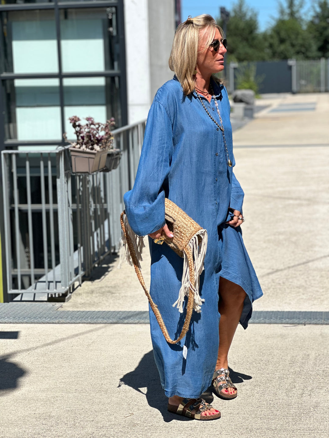 Robe tencel bleu jean