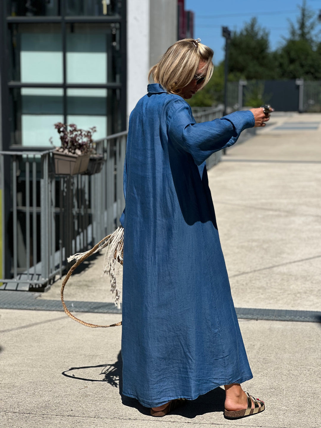 Robe tencel bleu jean