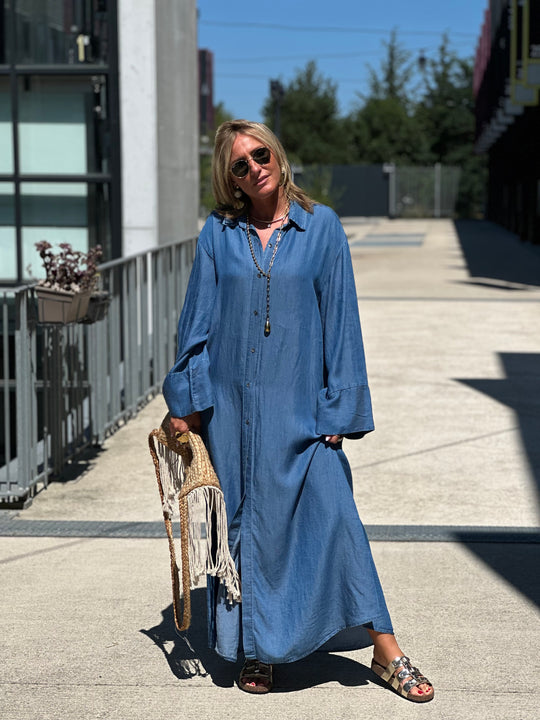 Robe tencel bleu jean