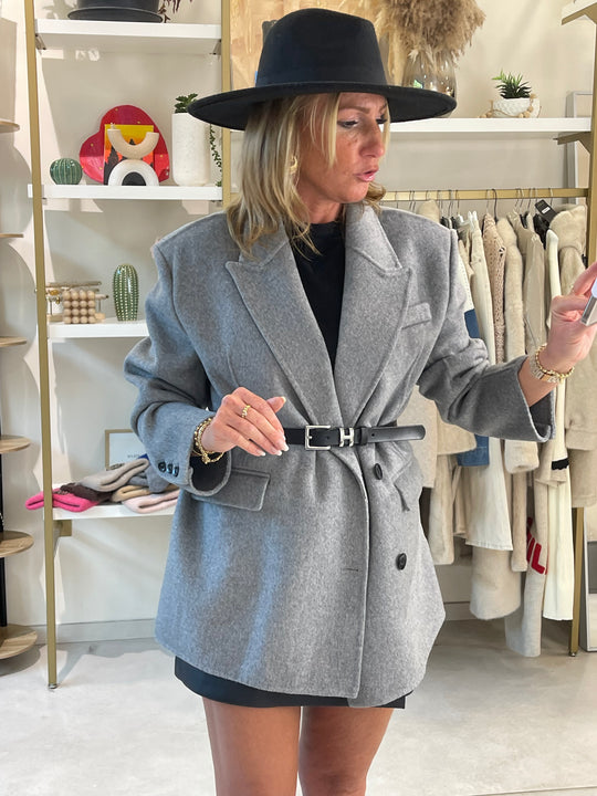 Veste laine milong Ella gris claire