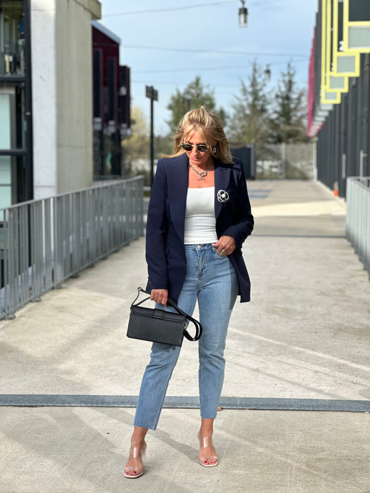 Blazer cintré bleu marine  Karine