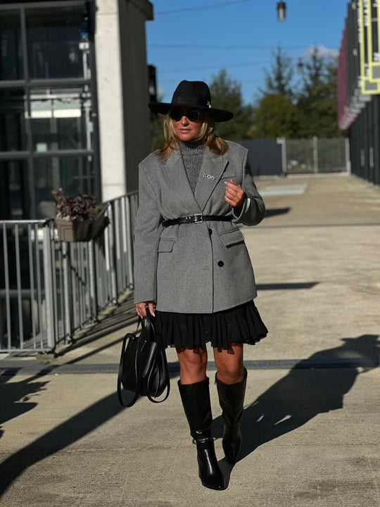 Veste laine milong Ella gris claire