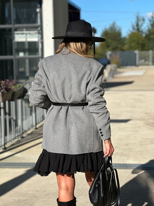 Veste laine milong Ella gris claire