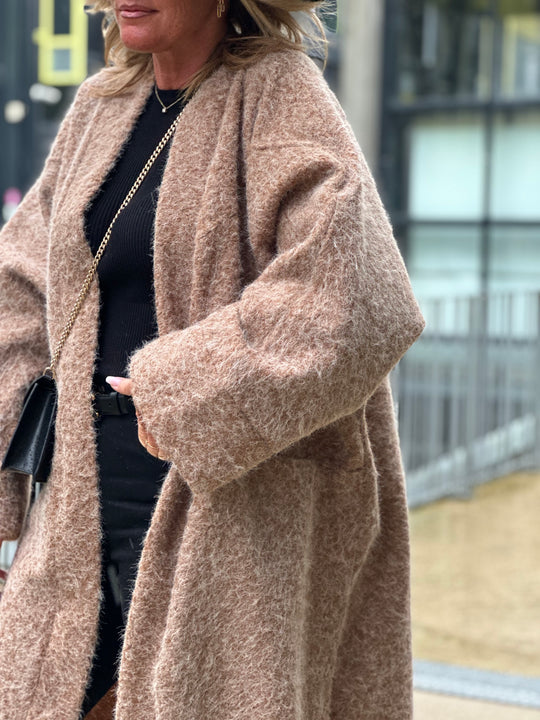 Gilet lainer oversize Camel