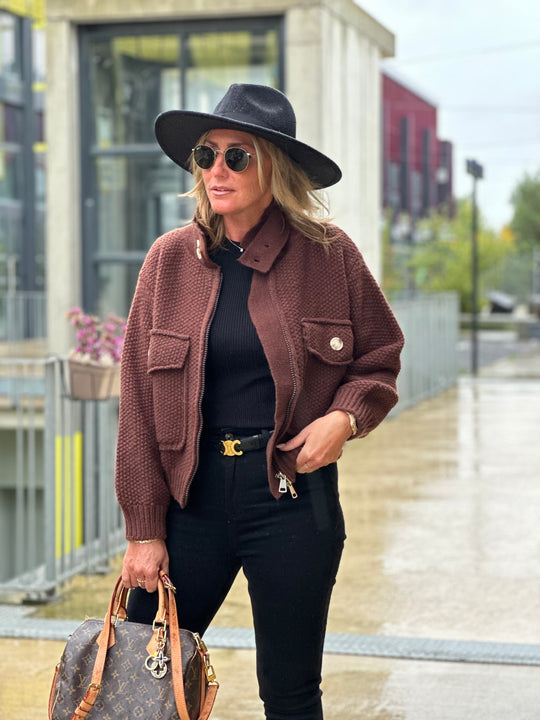 Veste bomber en maille Choco