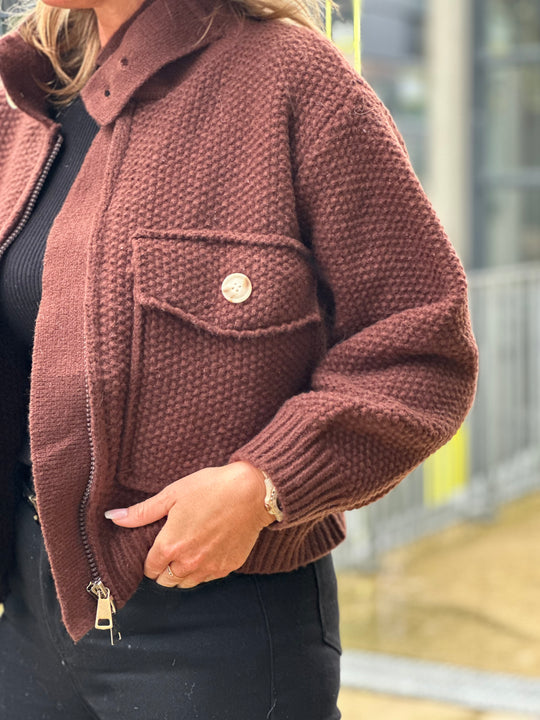 Veste bomber en maille Choco