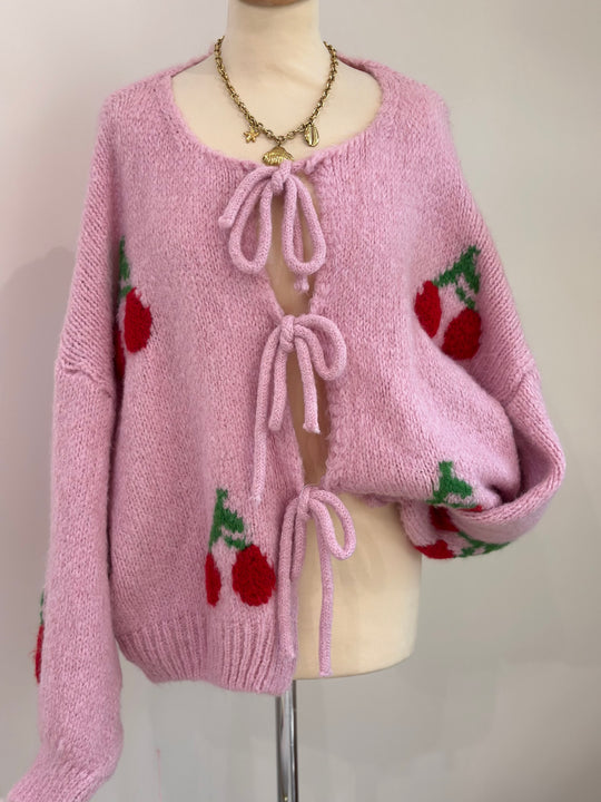 Pull/gilet cerise 🍒 Rose