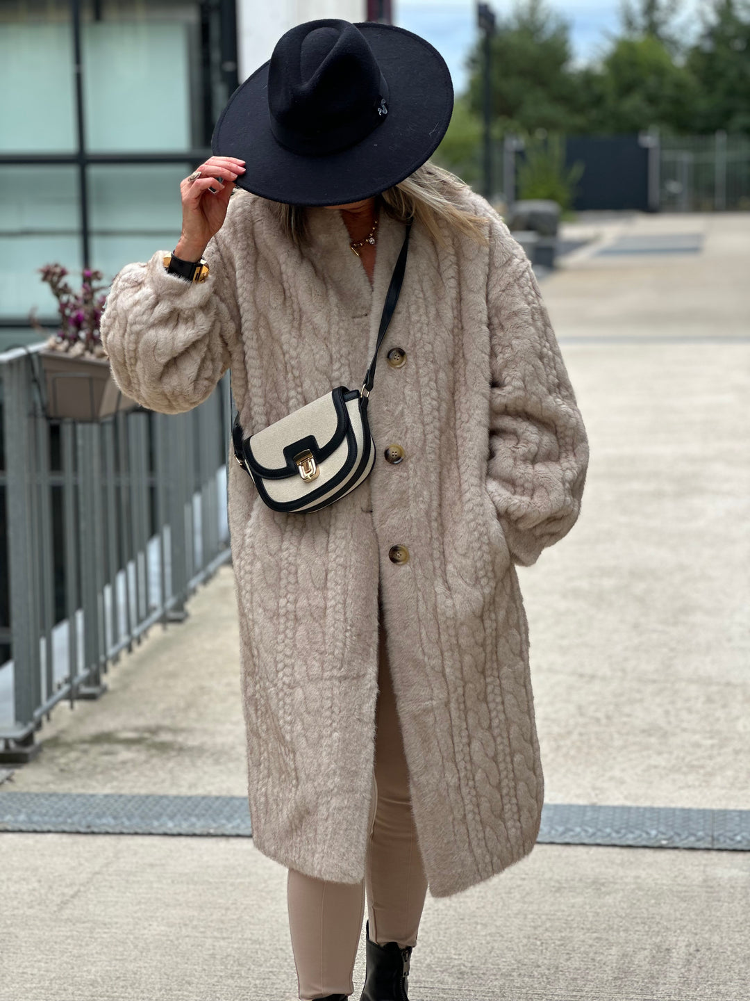 Manteau fourrure Maeva beige