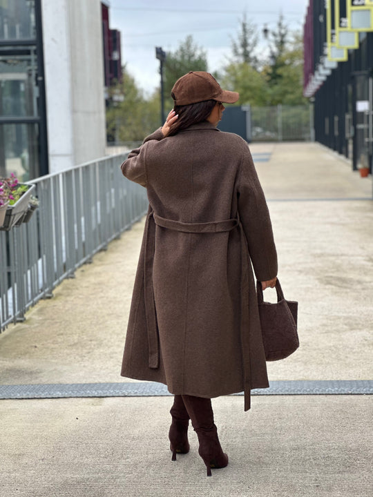 Manteau laine choco (Mara) / Pu