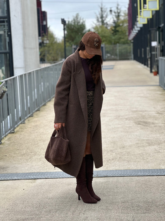 Manteau laine choco (Mara) / Pu