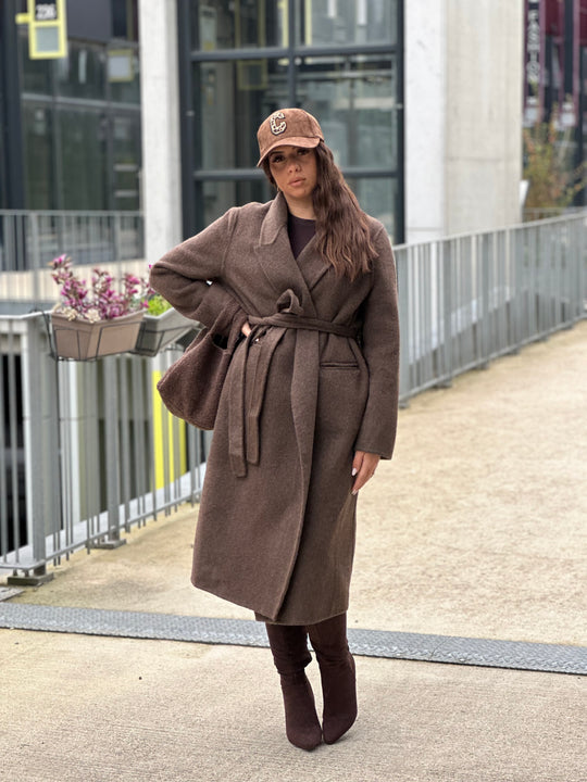 Manteau laine choco (Mara) / Pu