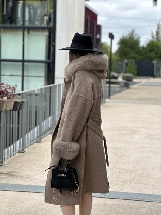 Manteau Veronica version longue Taupe