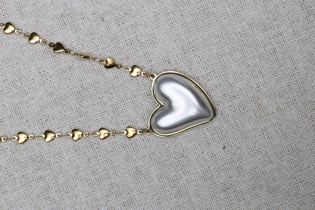 Collier coeur blanc