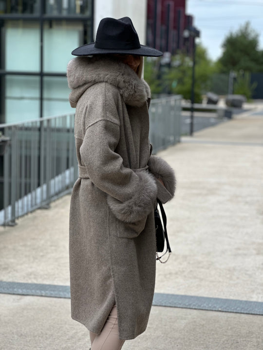 Manteau Veronica version longue Taupe