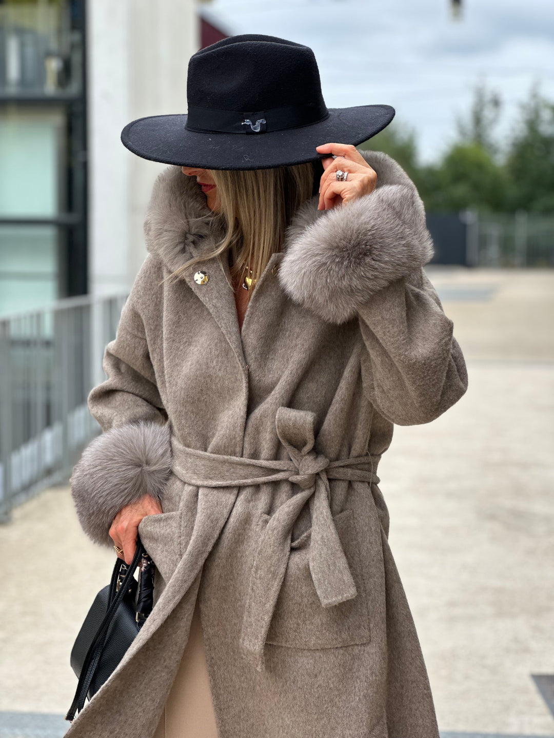 Manteau Veronica version longue Taupe