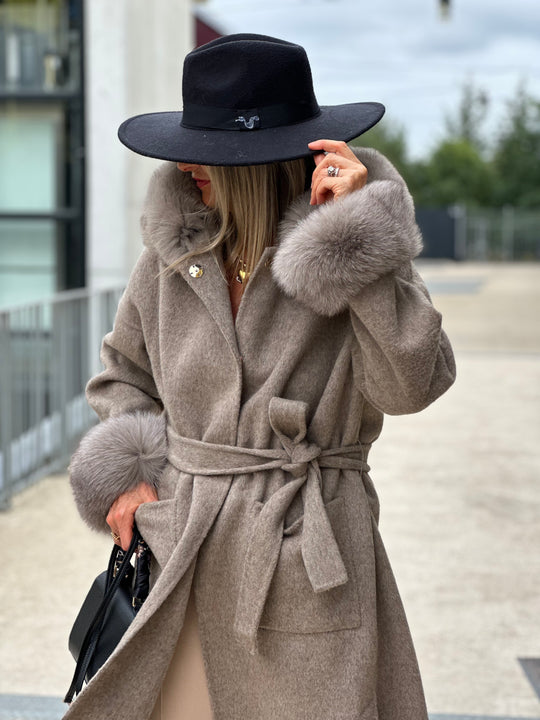 Manteau Veronica version longue Taupe