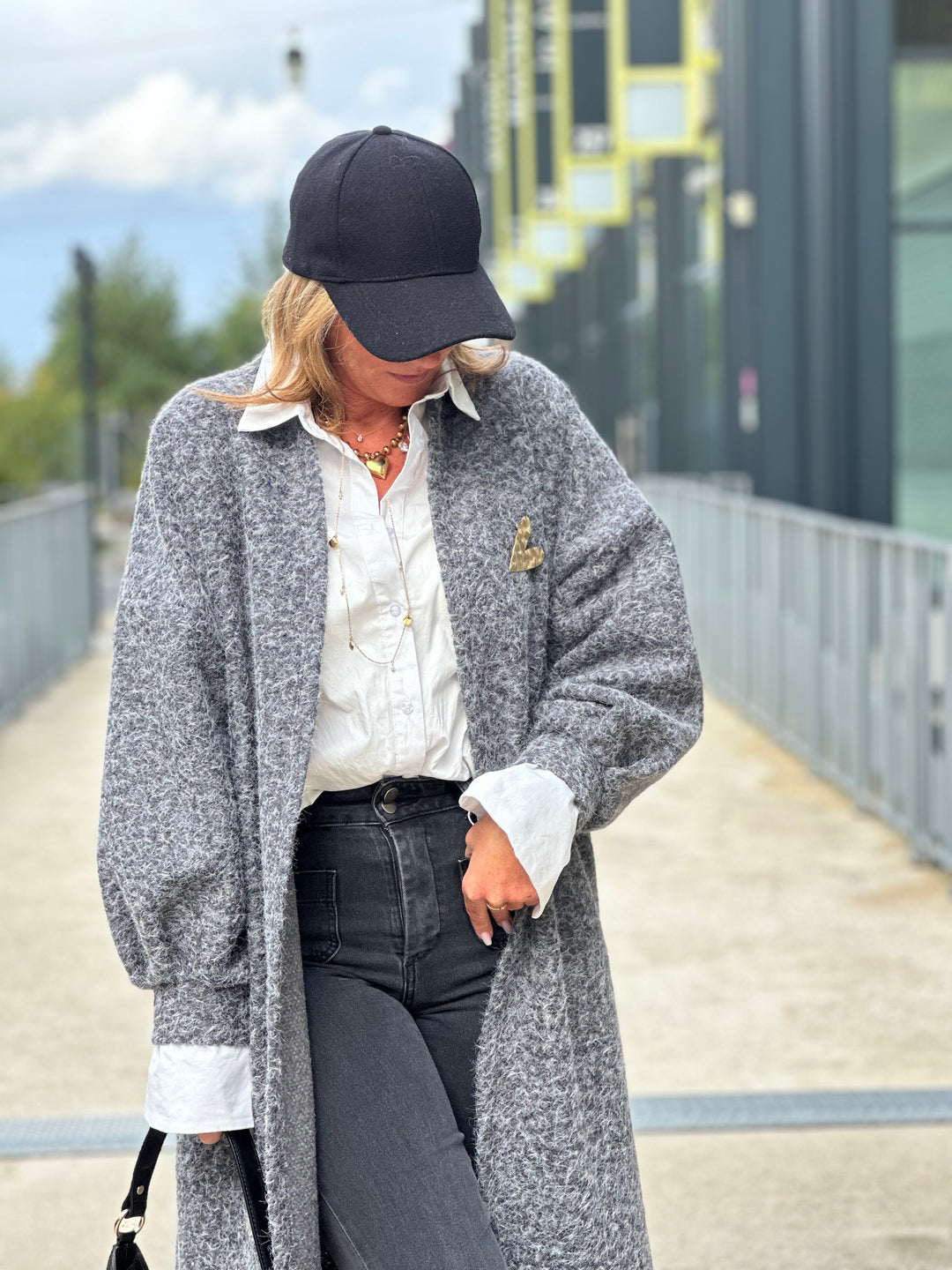 Gilet lainer oversize Gris