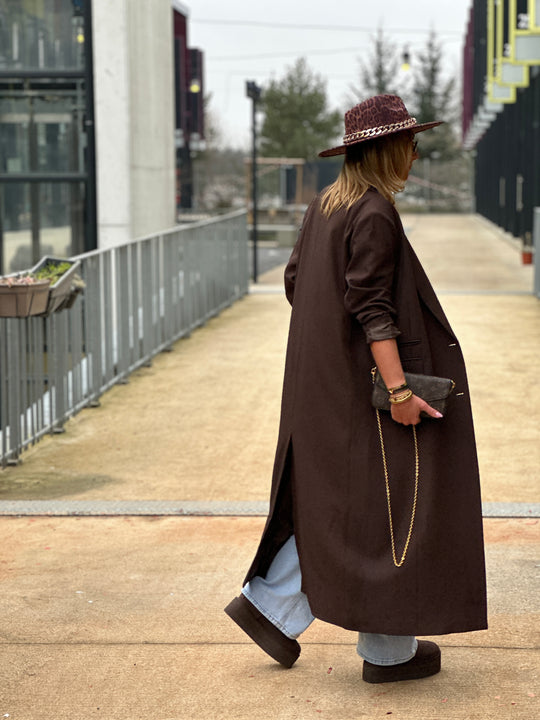 Blazer longue maxi oversize Choco