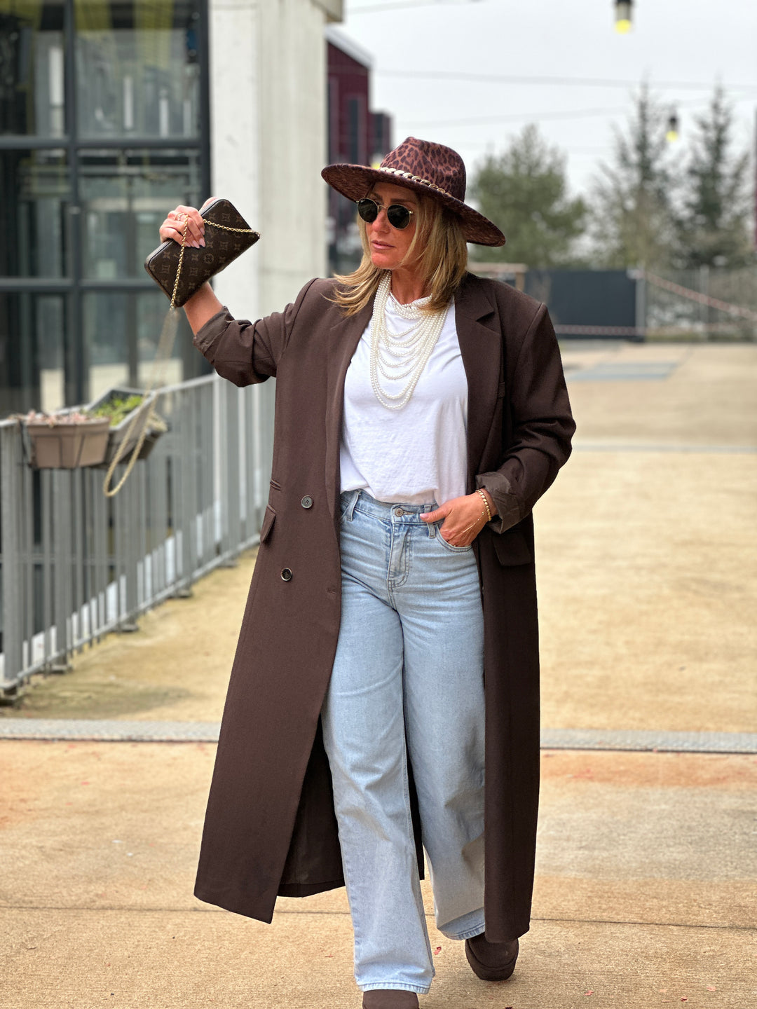 Blazer longue maxi oversize Choco