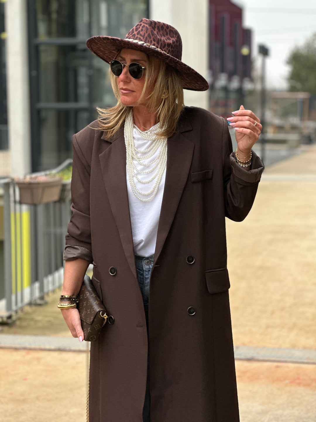 Blazer longue maxi oversize Choco