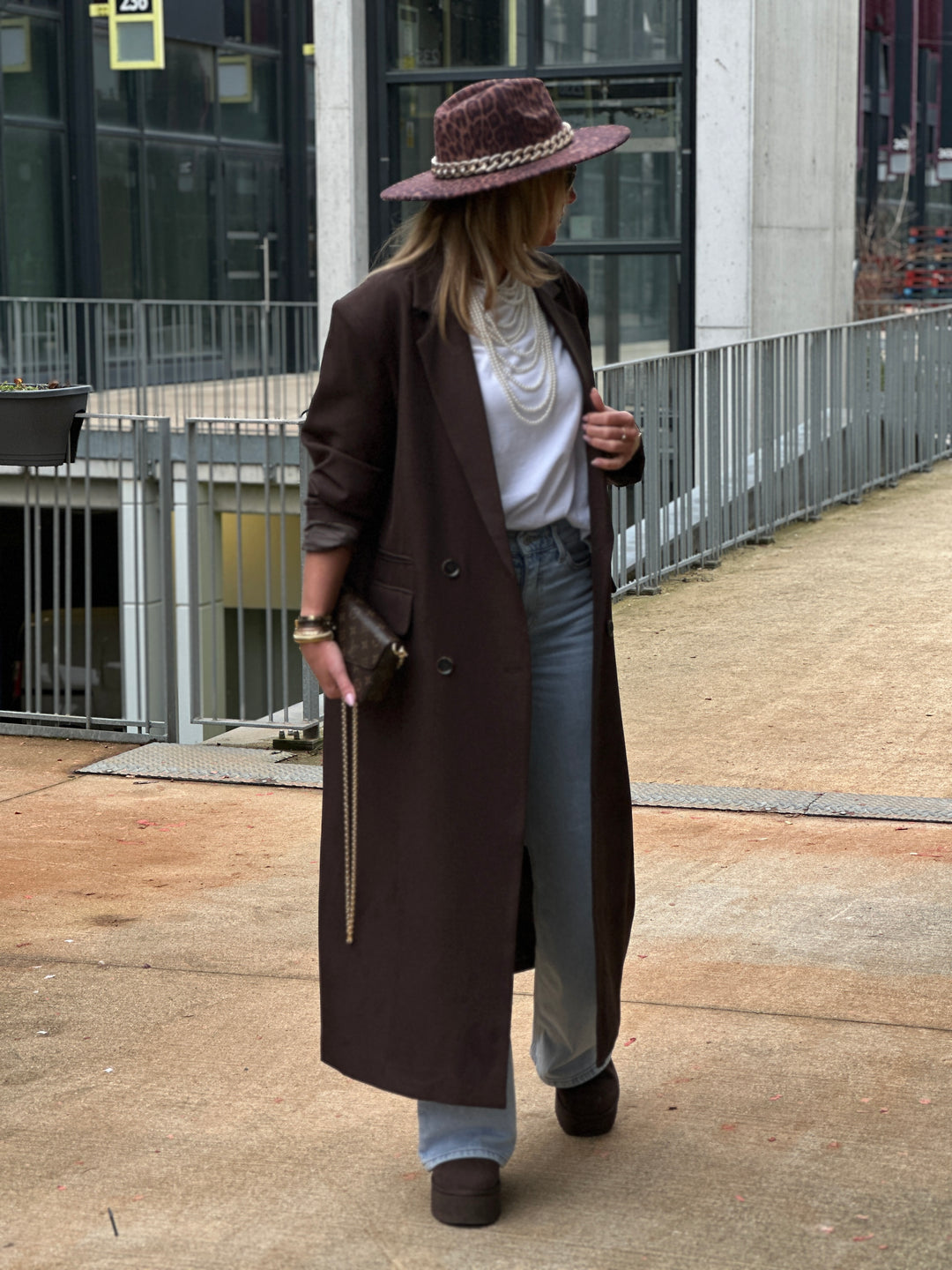 Blazer longue maxi oversize Choco