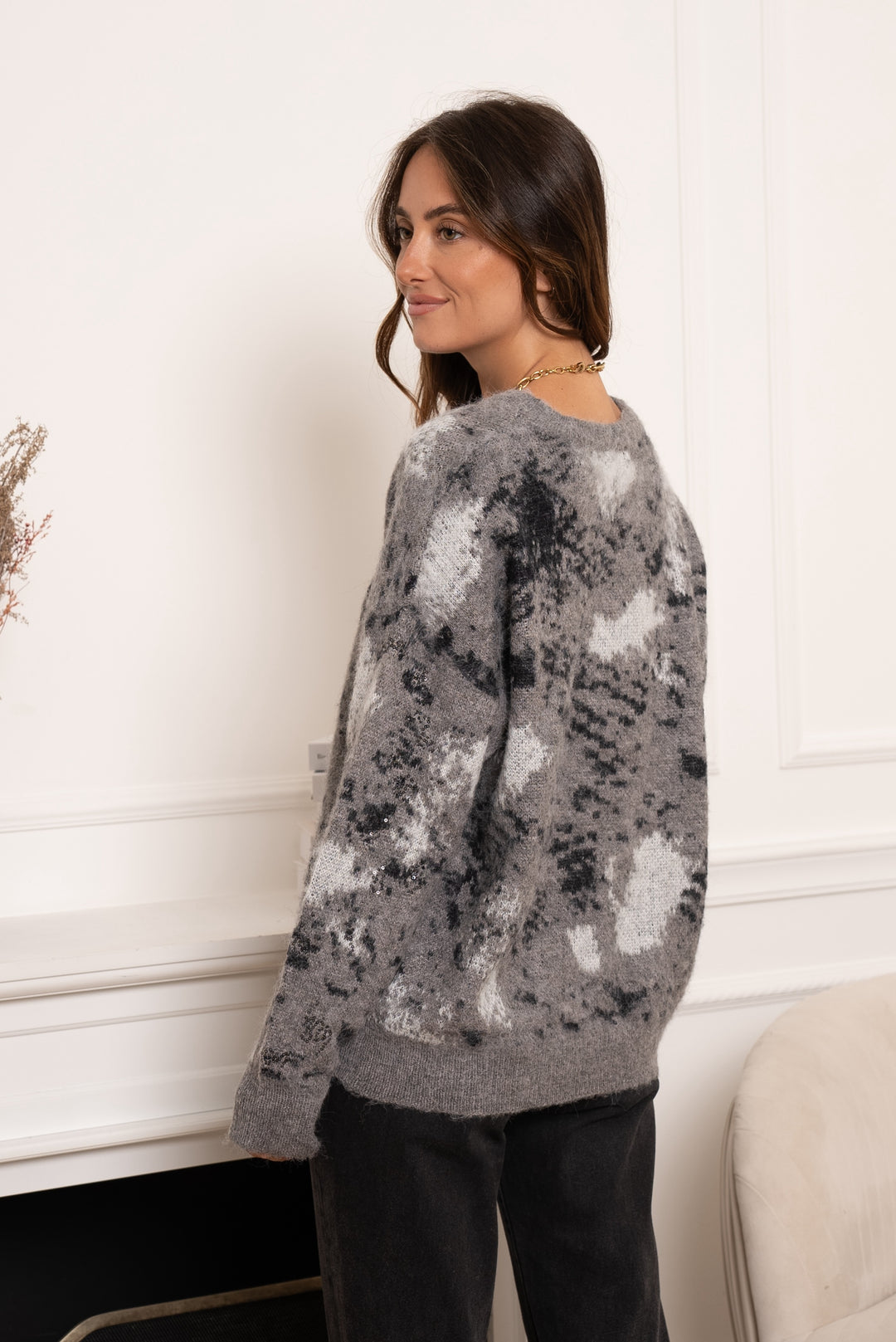 Pull délavée gris /TVP163