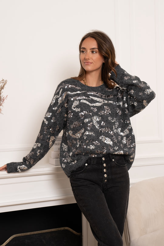 Pull sequin gris/TVP165