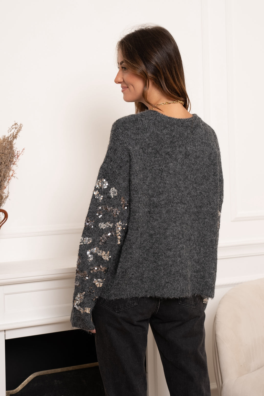 Pull sequin gris/TVP165