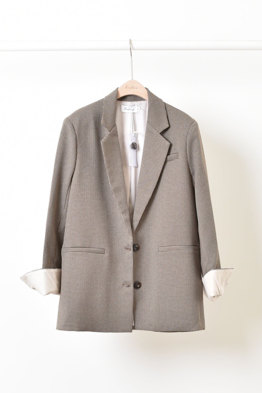 Blazer pied de poule marron / F570