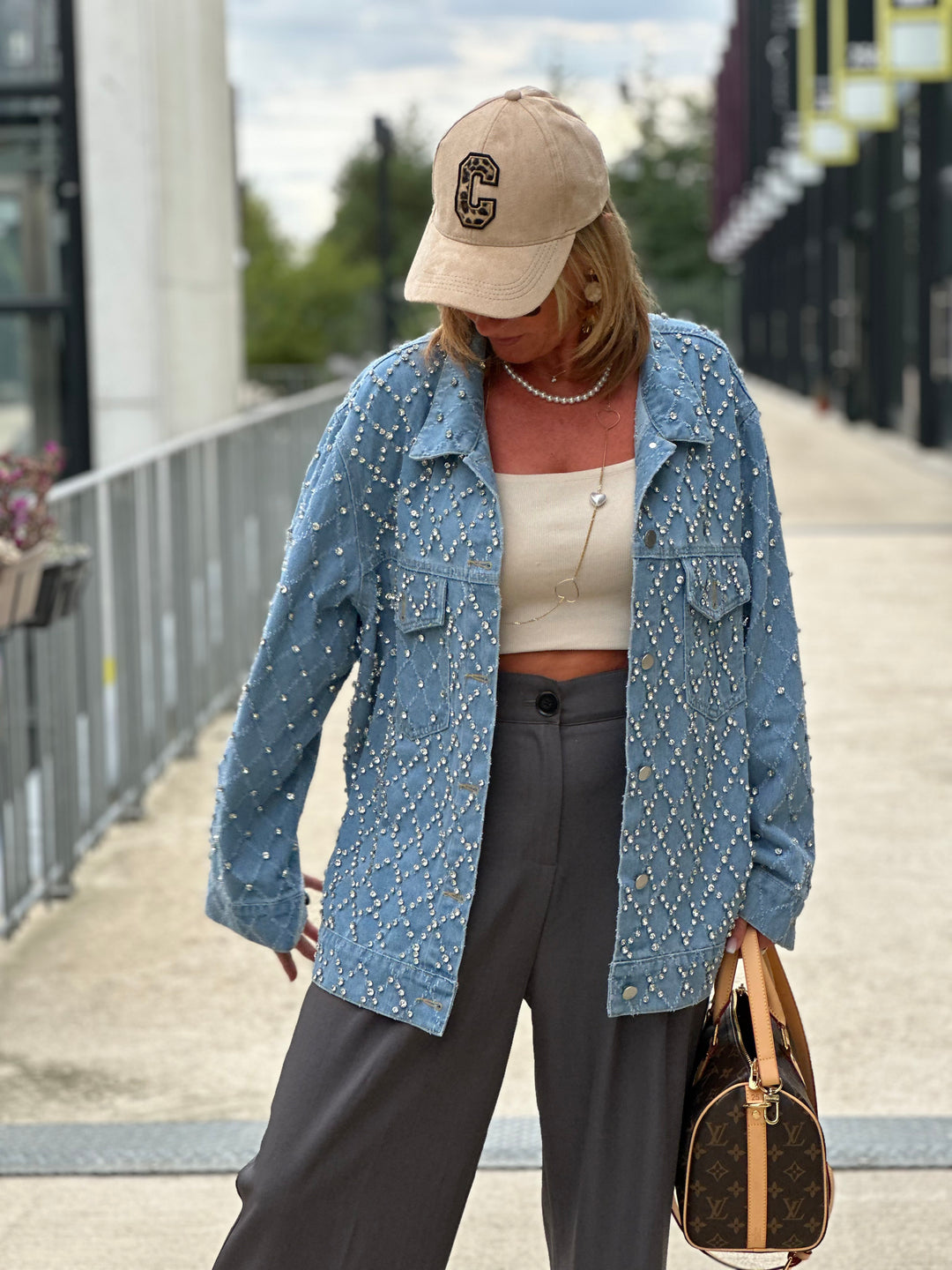 Veste jean strass