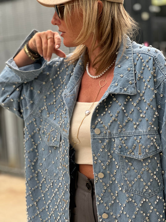 Veste jean strass