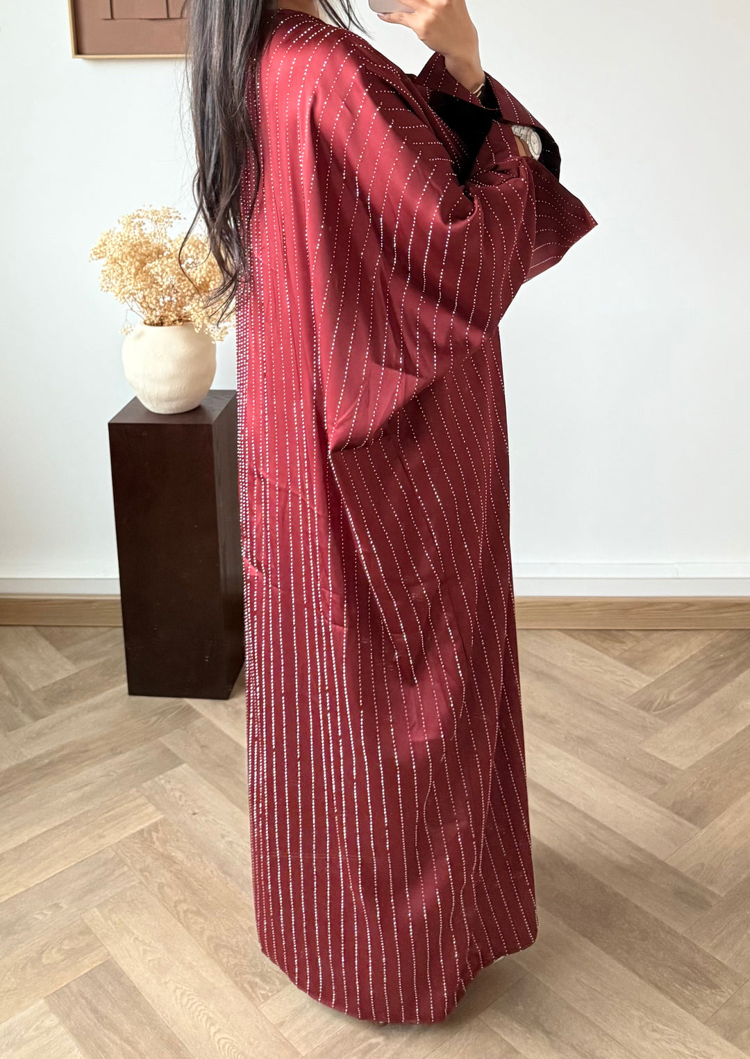 Kimono abaya strass Bordeaux/N11