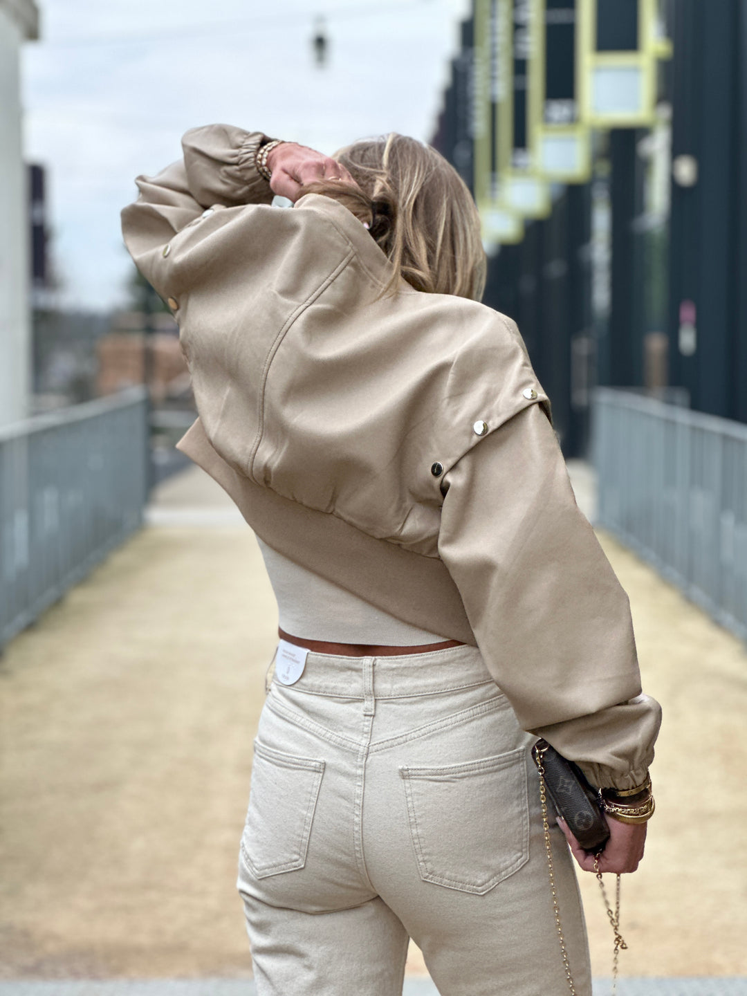 Bomber similicuir Beige 202115