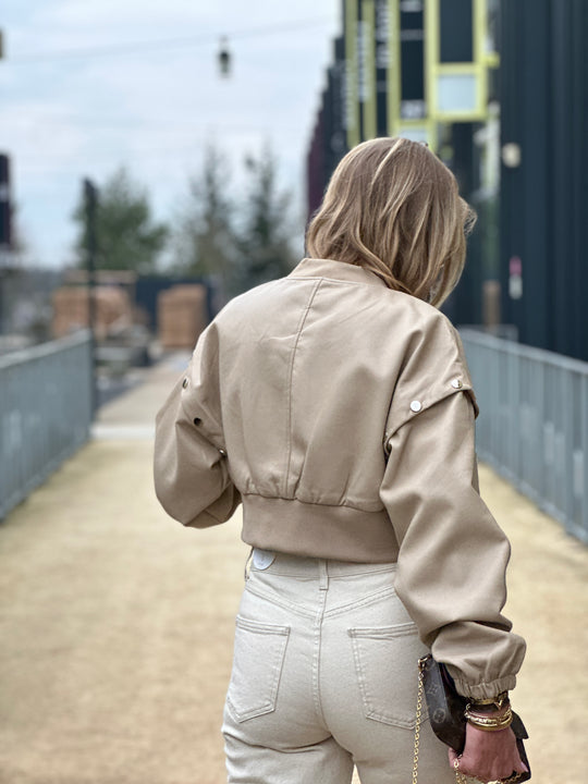 Bomber similicuir Beige 202115