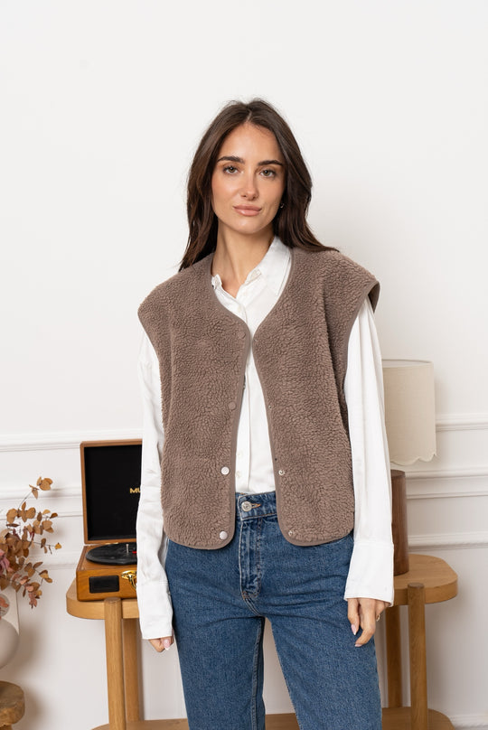 Gilet moumoute Taupe /2169