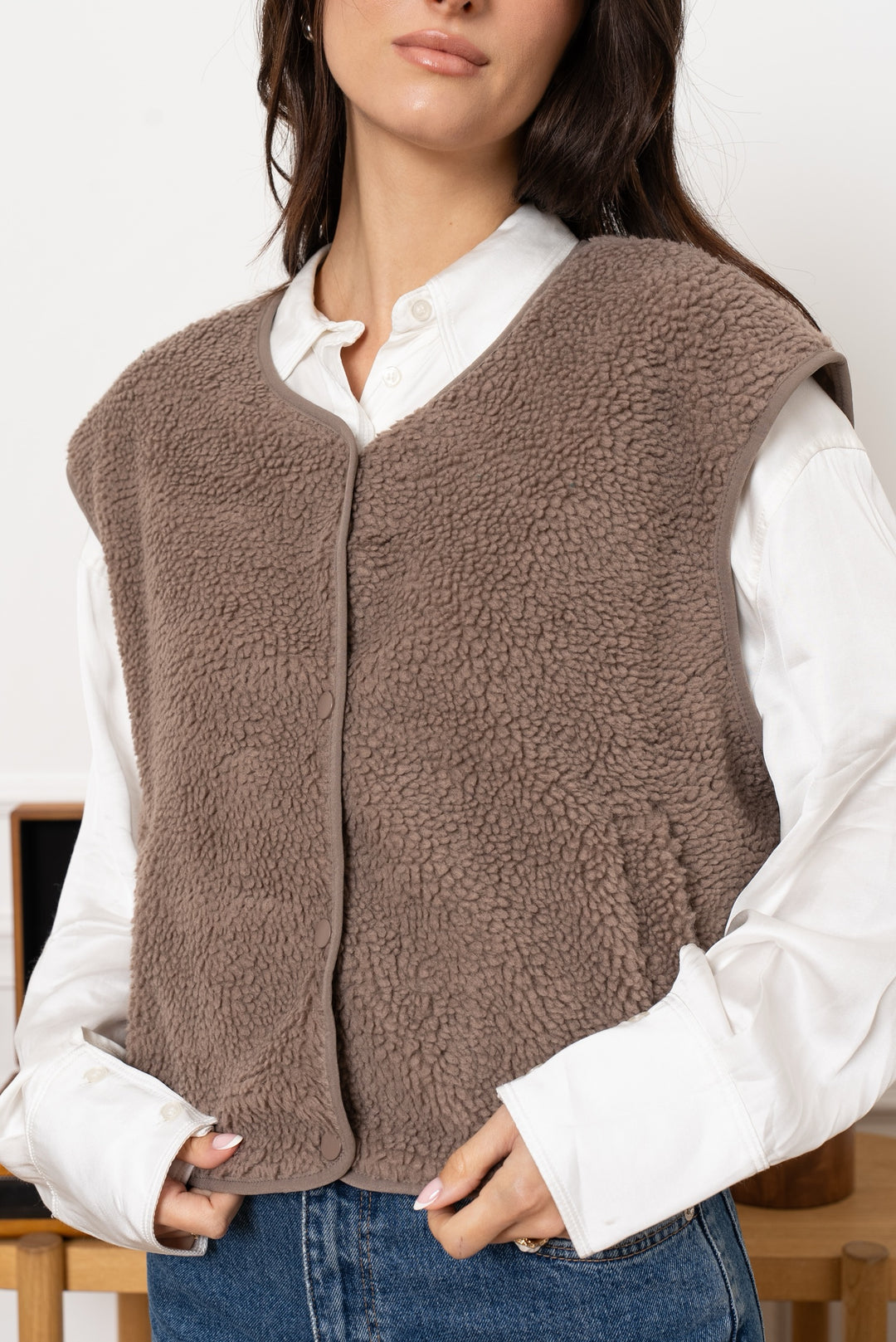 Gilet moumoute Taupe /2169