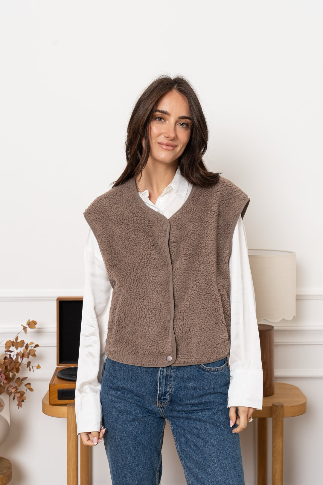 Gilet moumoute Taupe /2169