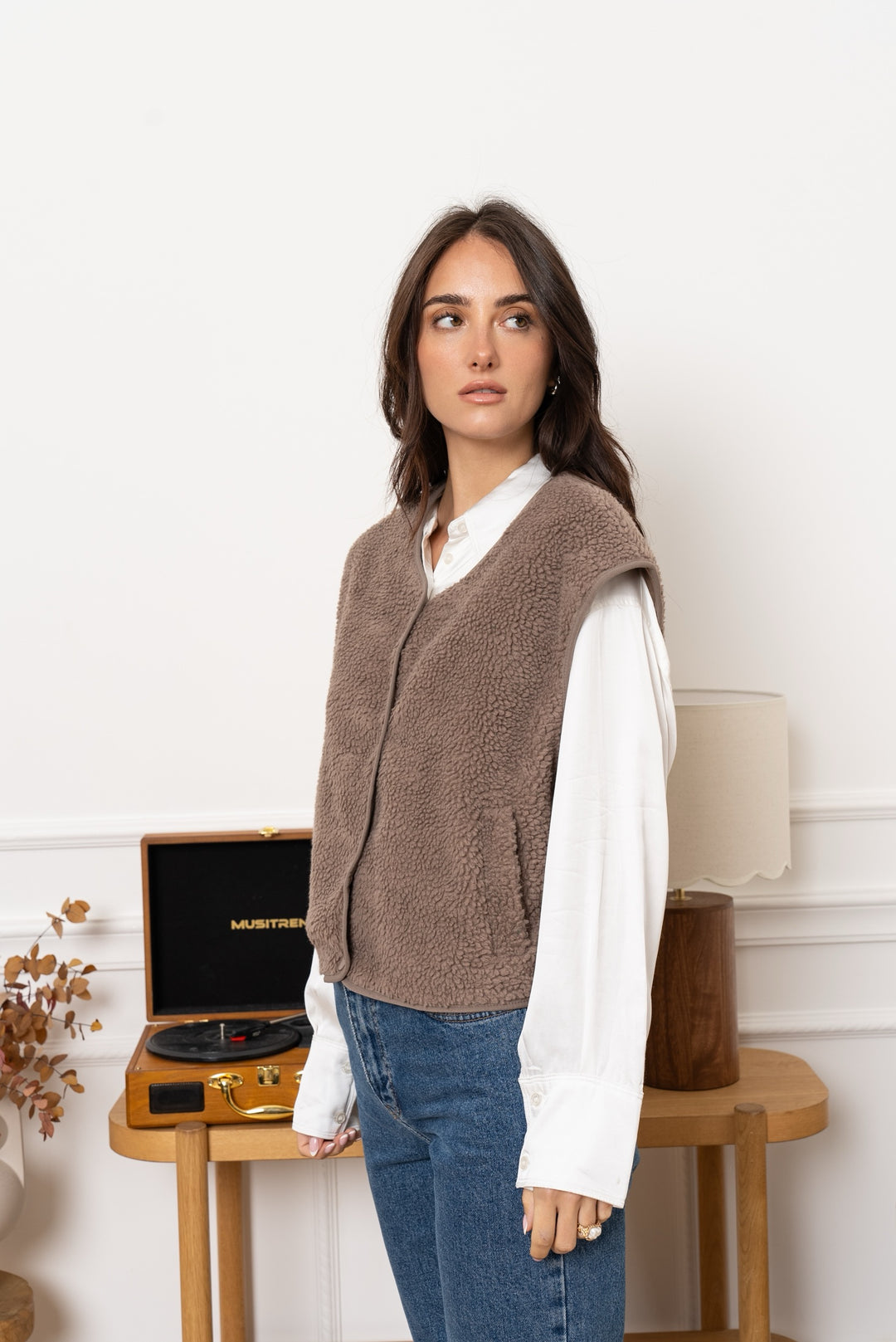 Gilet moumoute Taupe /2169