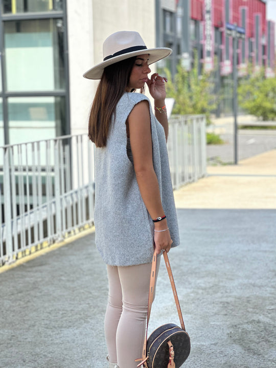 Gilet loose Émilie taupe