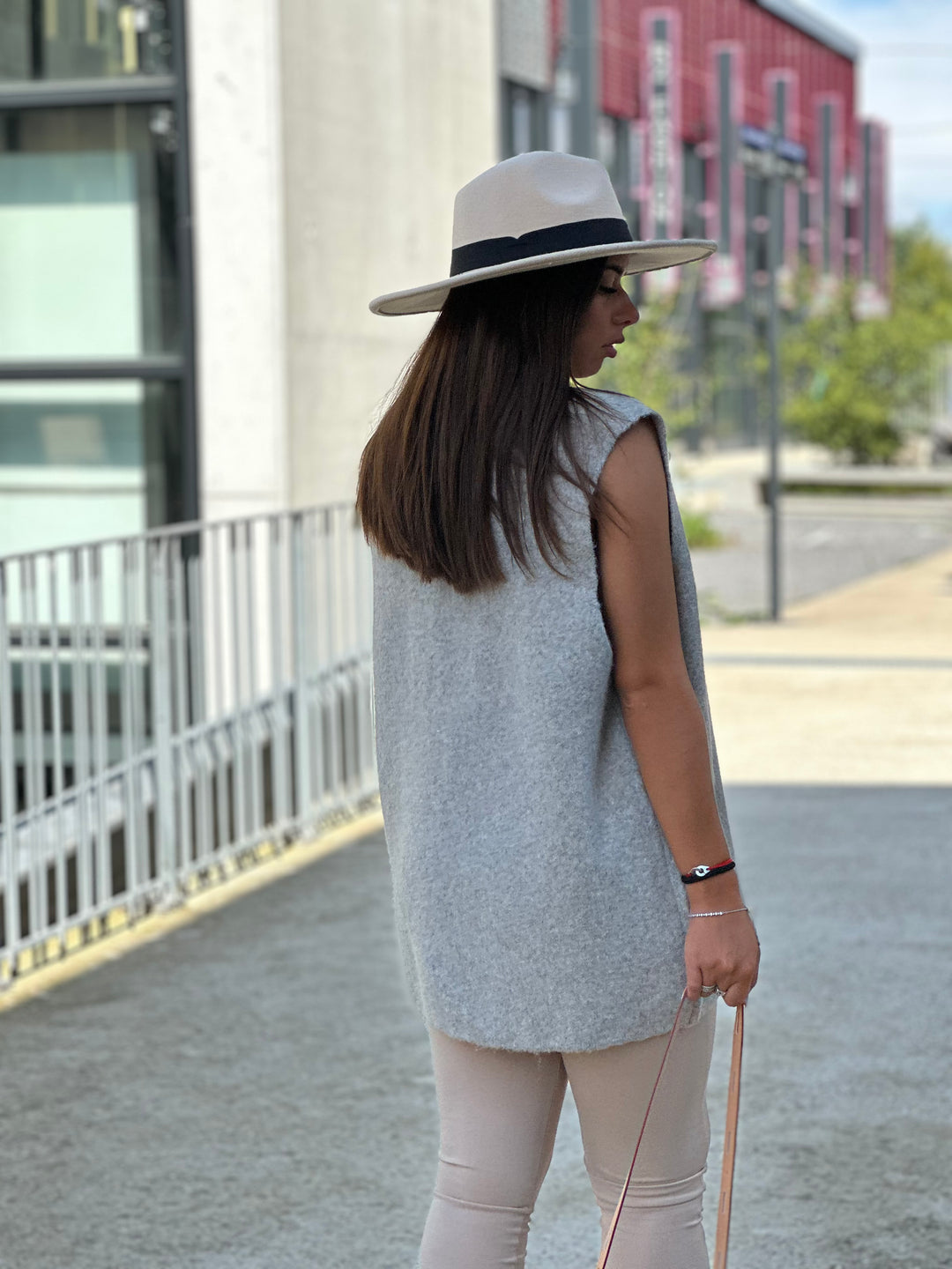 Gilet loose Émilie taupe