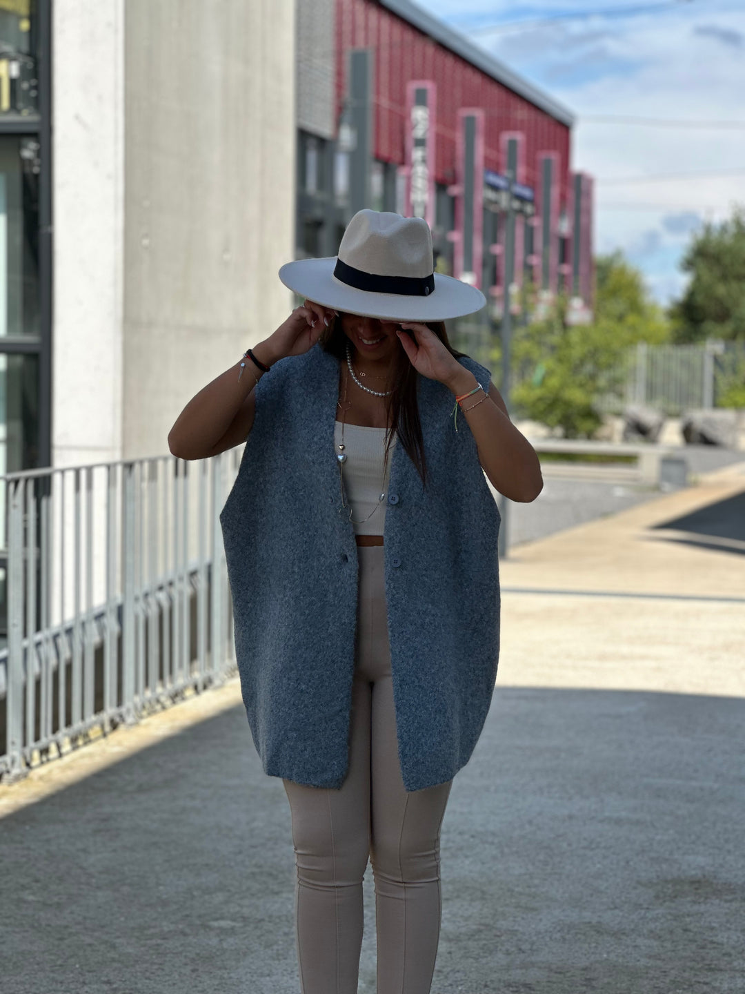 Gilet loose Émilie Gris