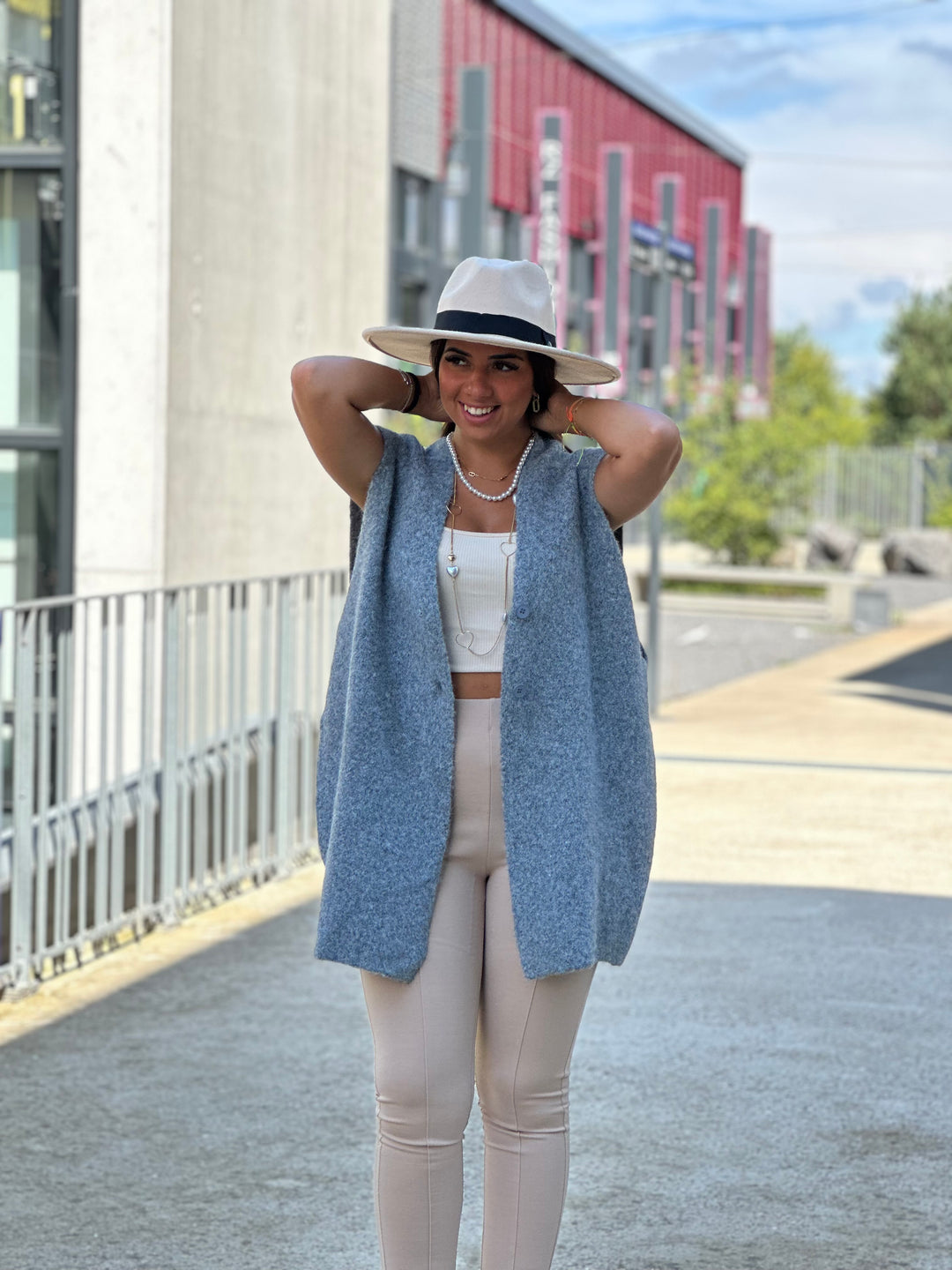 Gilet loose Émilie Gris