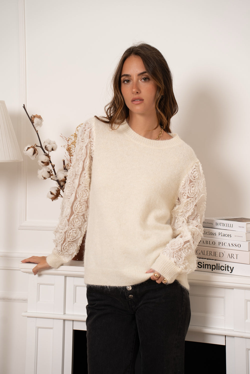 Pull manches fleuri / 1487