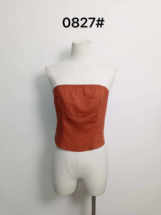 Bustier lin  terracotta